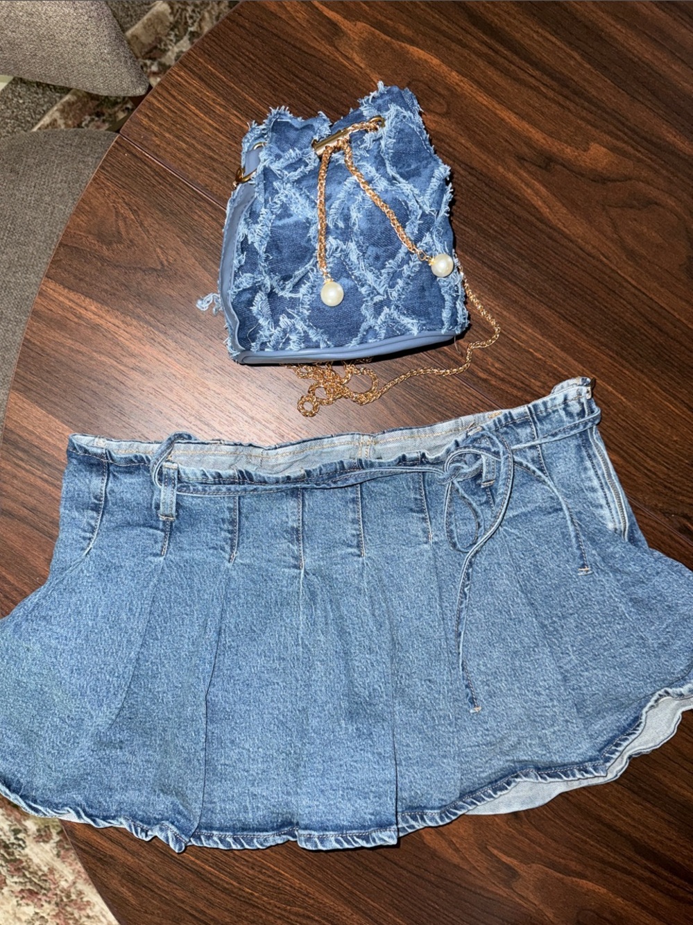 Bundle Denim Mini Skort wild fable and denim bag match